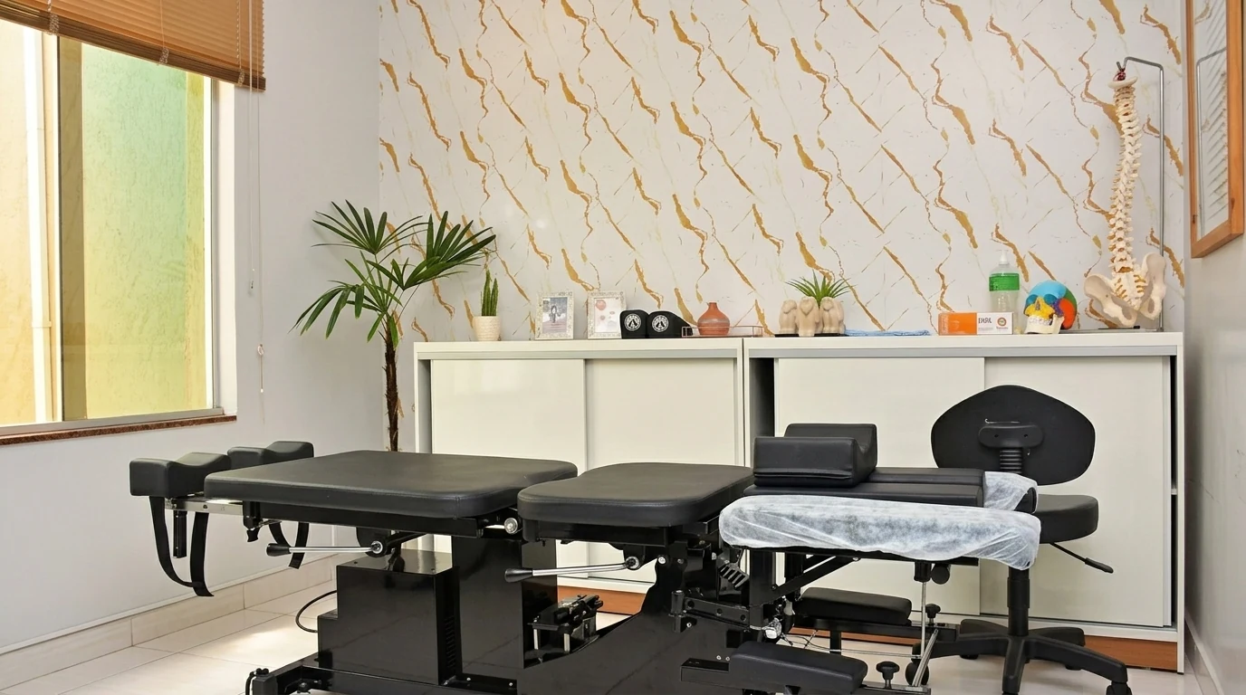 Maca real de flexo-distração TechMec 500Z no consultório Osteogyn
